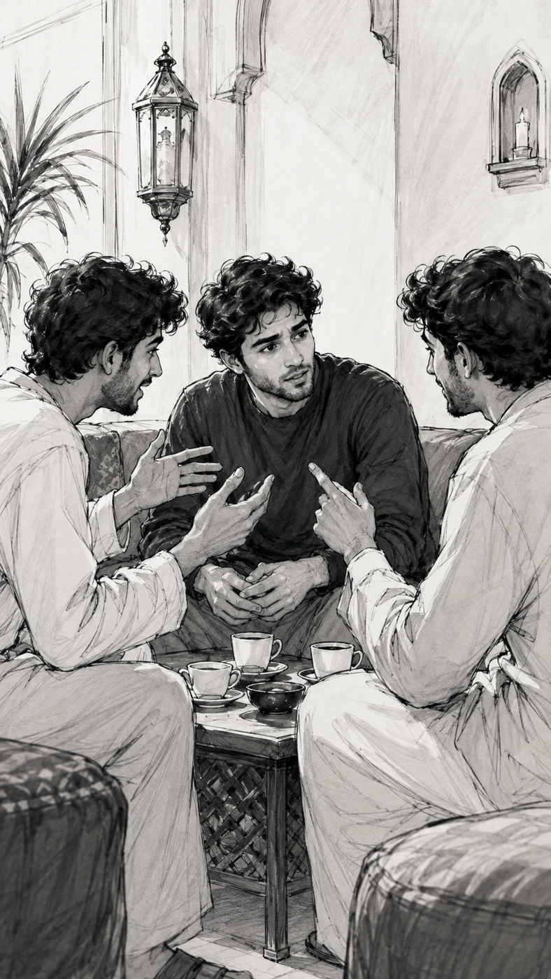 Conflicting advice — storyboard concept