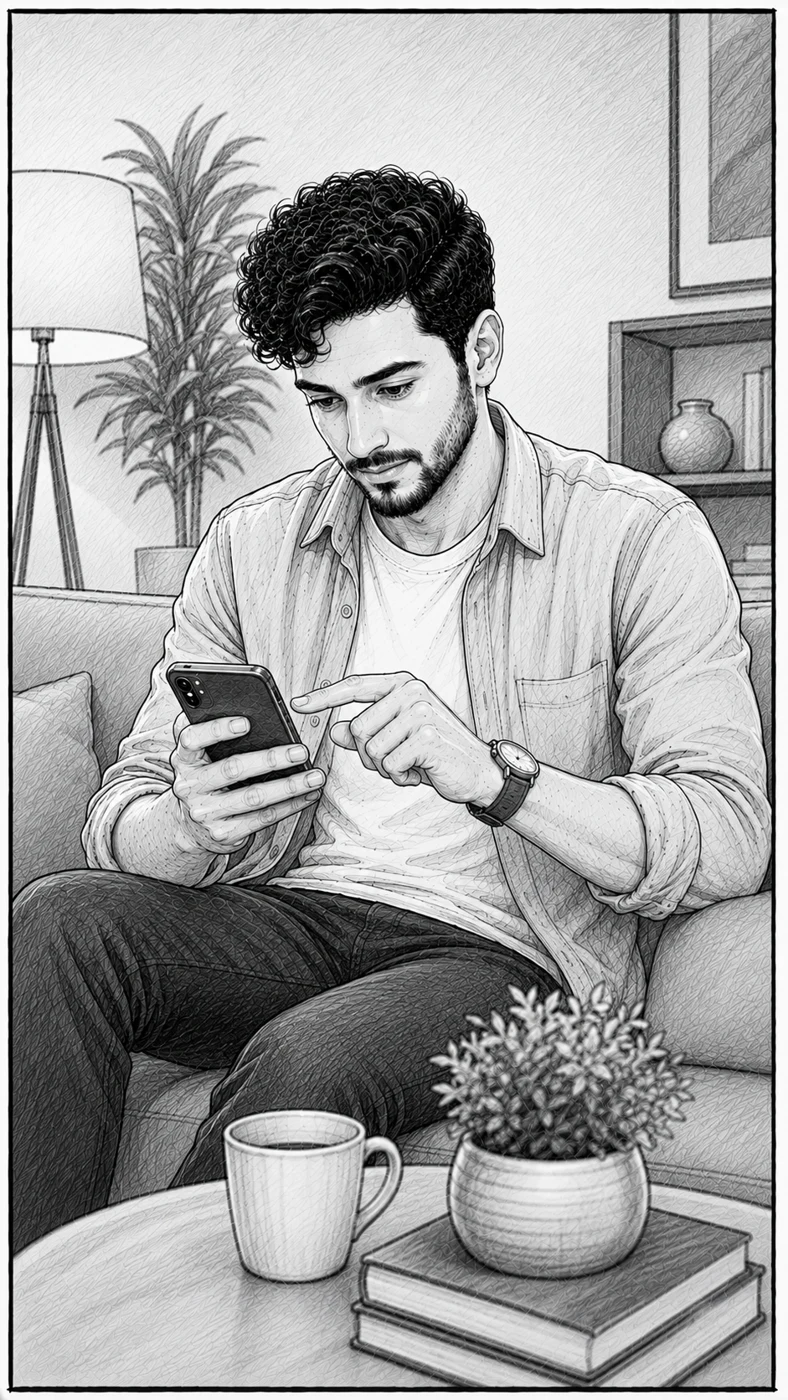 Leave the feed, check the source — storyboard concept