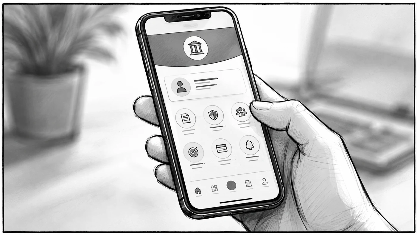 Open the official app — storyboard concept